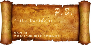 Pritz Dorián névjegykártya